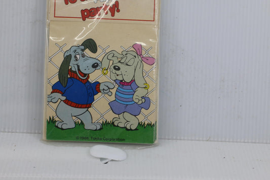 Vintage 1986 Pound Puppies Party Invitations w/ Envelopes NOS Sealed Tonka