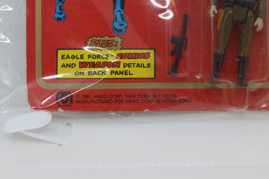 Vintage Mego Eagle Force General Mamba Figure on card Sealed DieCast toy r.i.o.t