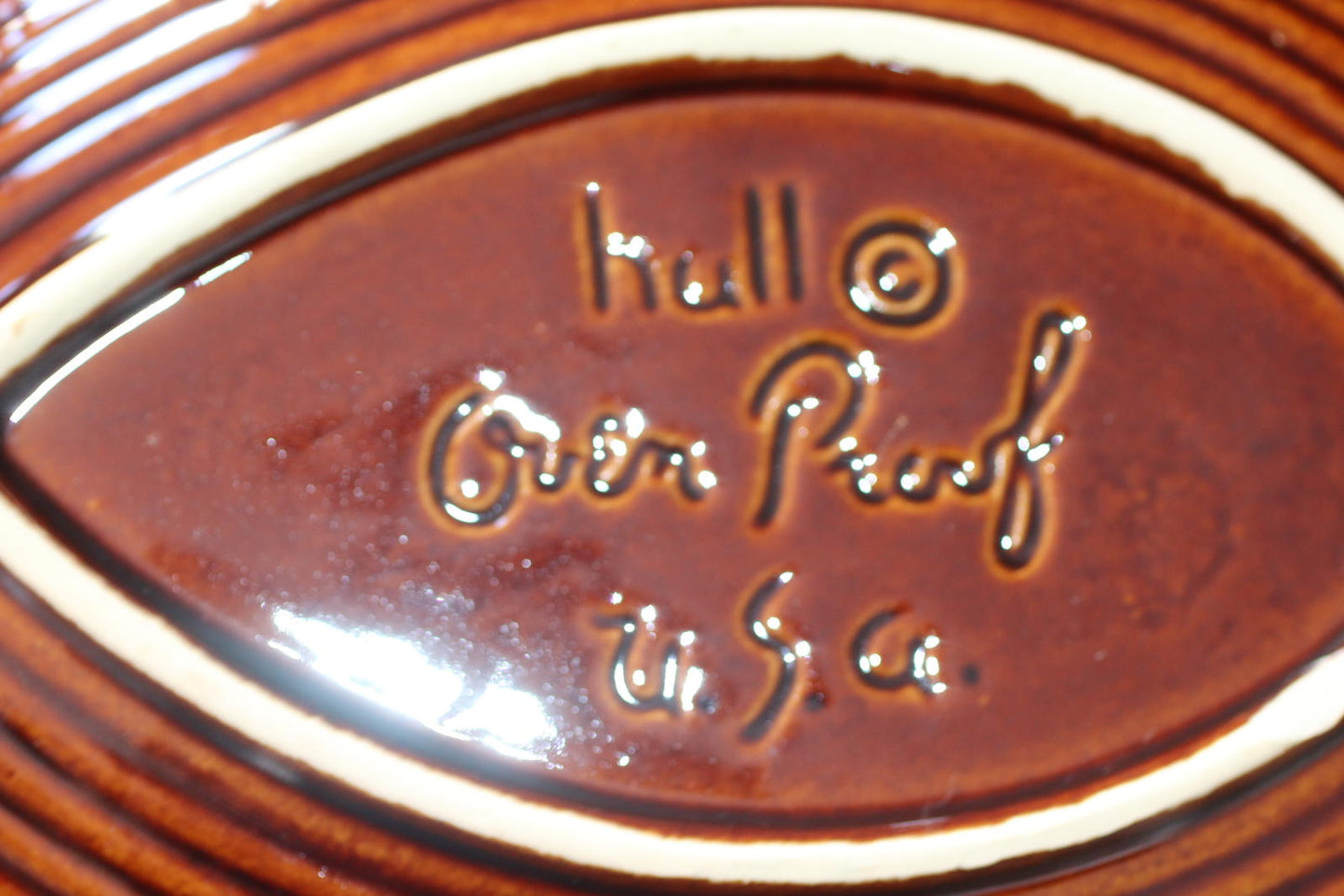 Hull brown drip mirror glaze bubble fish plate platter dish 11" vintage EUC HTF