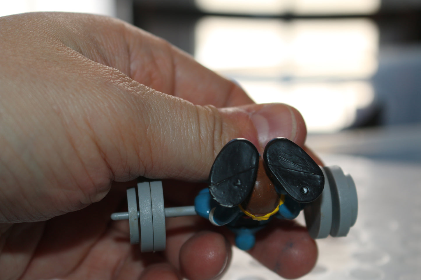 Vintage Smurfs ~ SMURF WEIGHTLIFTER ~ 2" PVC Figurine 1980 Schleich Peyo Hefty