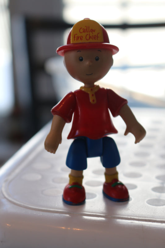 PBS Kids Caillou 2002 Fire Chief Rare Toy action Figure