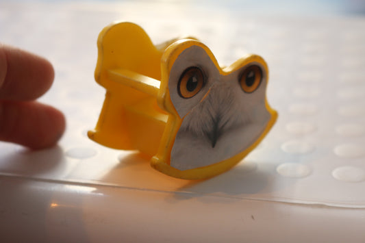 Vintage Fisher Price Little People Nursery for Baby Bib Rocking Horse yellow