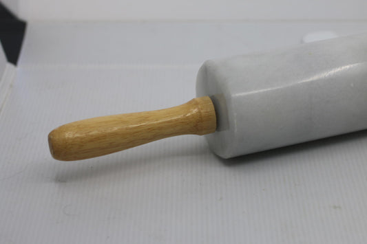 Marble rolling pin gray and white 18" wood handle kitchen cooking