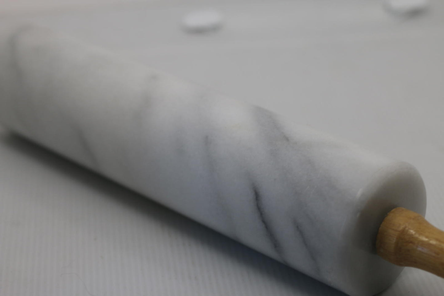 Marble rolling pin gray and white 18" wood handle kitchen cooking
