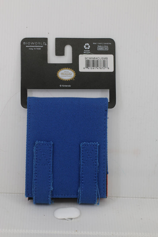 Super Mario Canvas Bi-Fold Wallet Blue Red Nintendo BioWorld