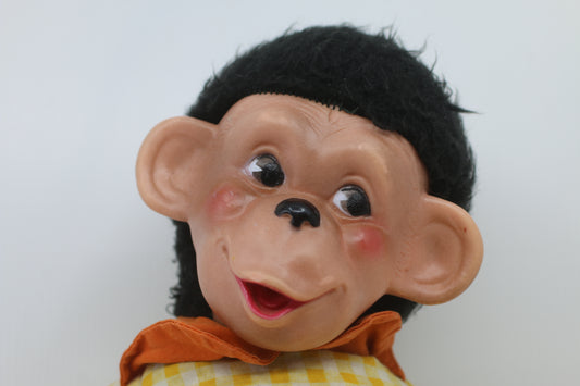 Vintage Rubber Face Monkey Ganz Toy Stuffed Monkey 1960's