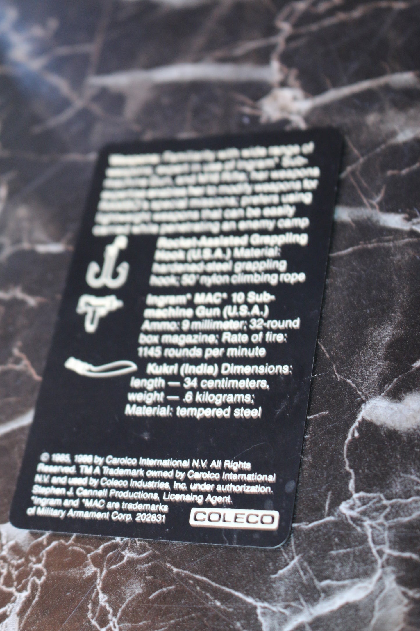 Rambo coleco tailor Katherine ann card only