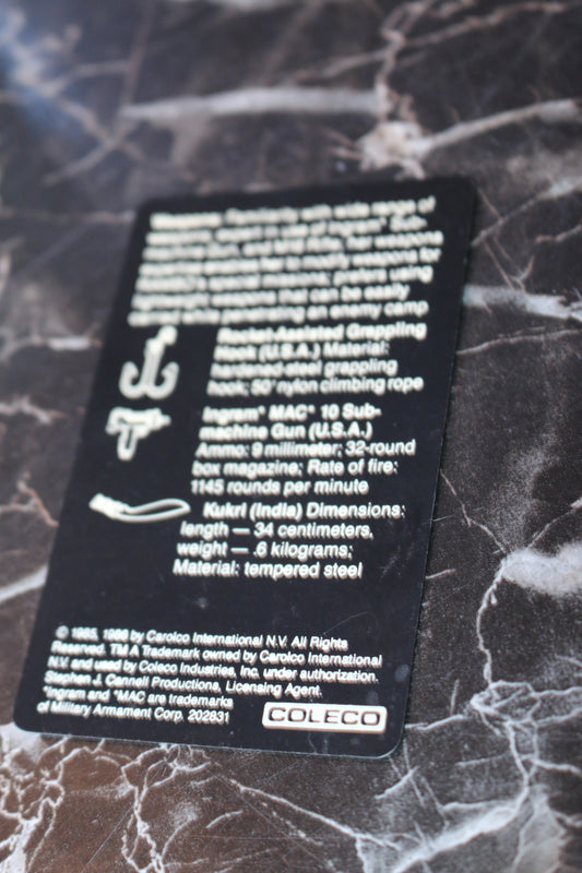 Rambo coleco tailor Katherine ann card only