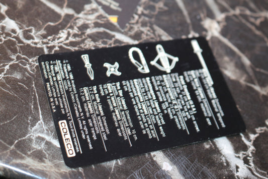 Coleco Rambo Force Of Freedom White Dragon Accessorie file card only