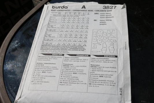 Burda Sewing Pattern 3827 Baby Rompers Top Jacket Size 6M 9M 12M 18M 2 3