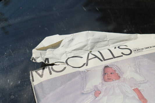 Vintage Newborn Sewing pattern 8345 Christening gown 80s