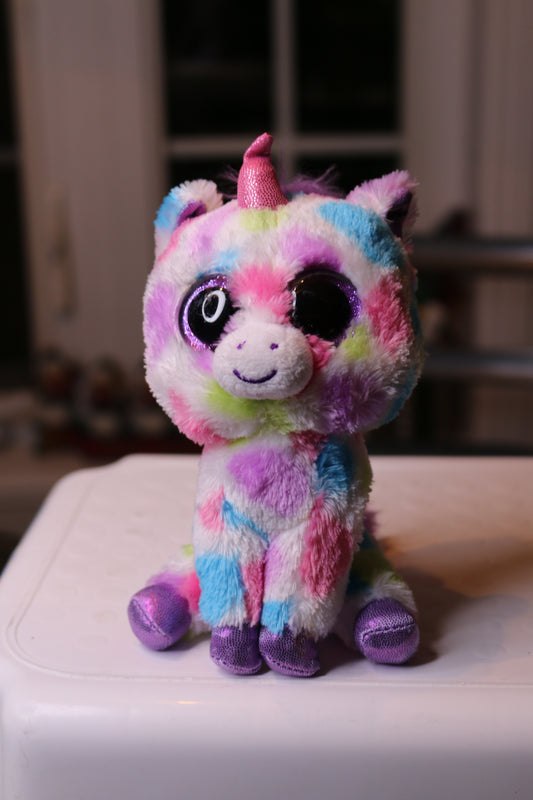 Beanie Boos Wishful Spotted Unicorn 6" TY Pink Purple Aqua Lime Plush Stuffed