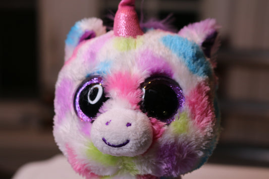Beanie Boos Wishful Spotted Unicorn 6" TY Pink Purple Aqua Lime Plush Stuffed