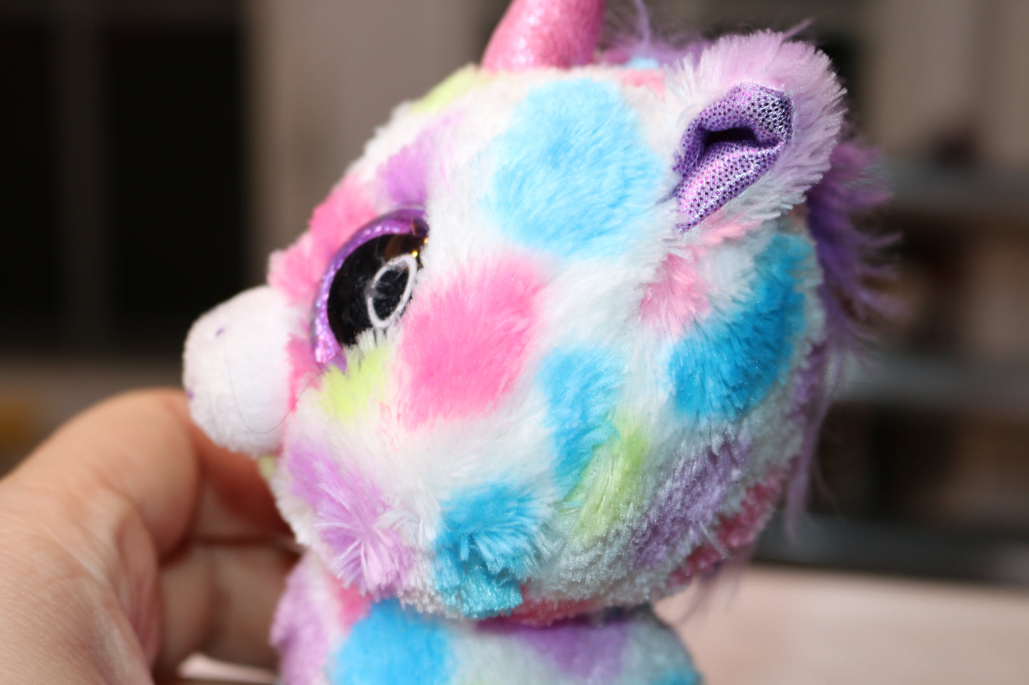 Beanie Boos Wishful Spotted Unicorn 6" TY Pink Purple Aqua Lime Plush Stuffed