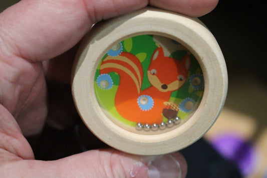 1x Kaper Kidz Wooden BALANCING BALL GAME Balance Slot Tilt Keep Busy Toy