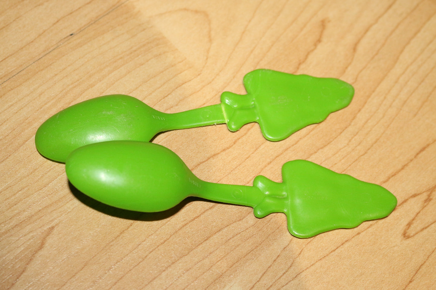 Lot of 2 Mc Donald's Ronald McDonald Grimace spoons plastic toys Vintage rare