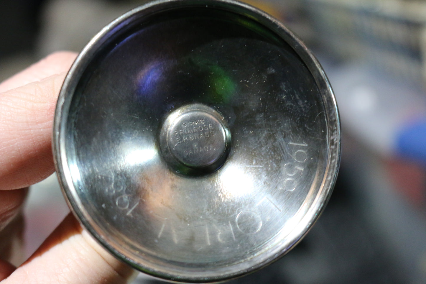 Vintage Lot Of 2 Birks Primrose E.P Brass Wine Goblets Canada Marked 3 Oz 5"*3"