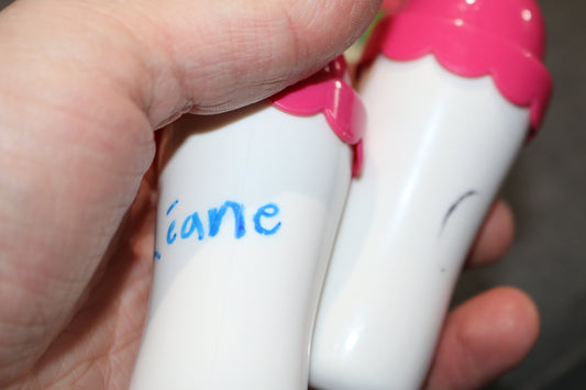 two feeding bottle plastic toys accessories child play vintage collectible dolls