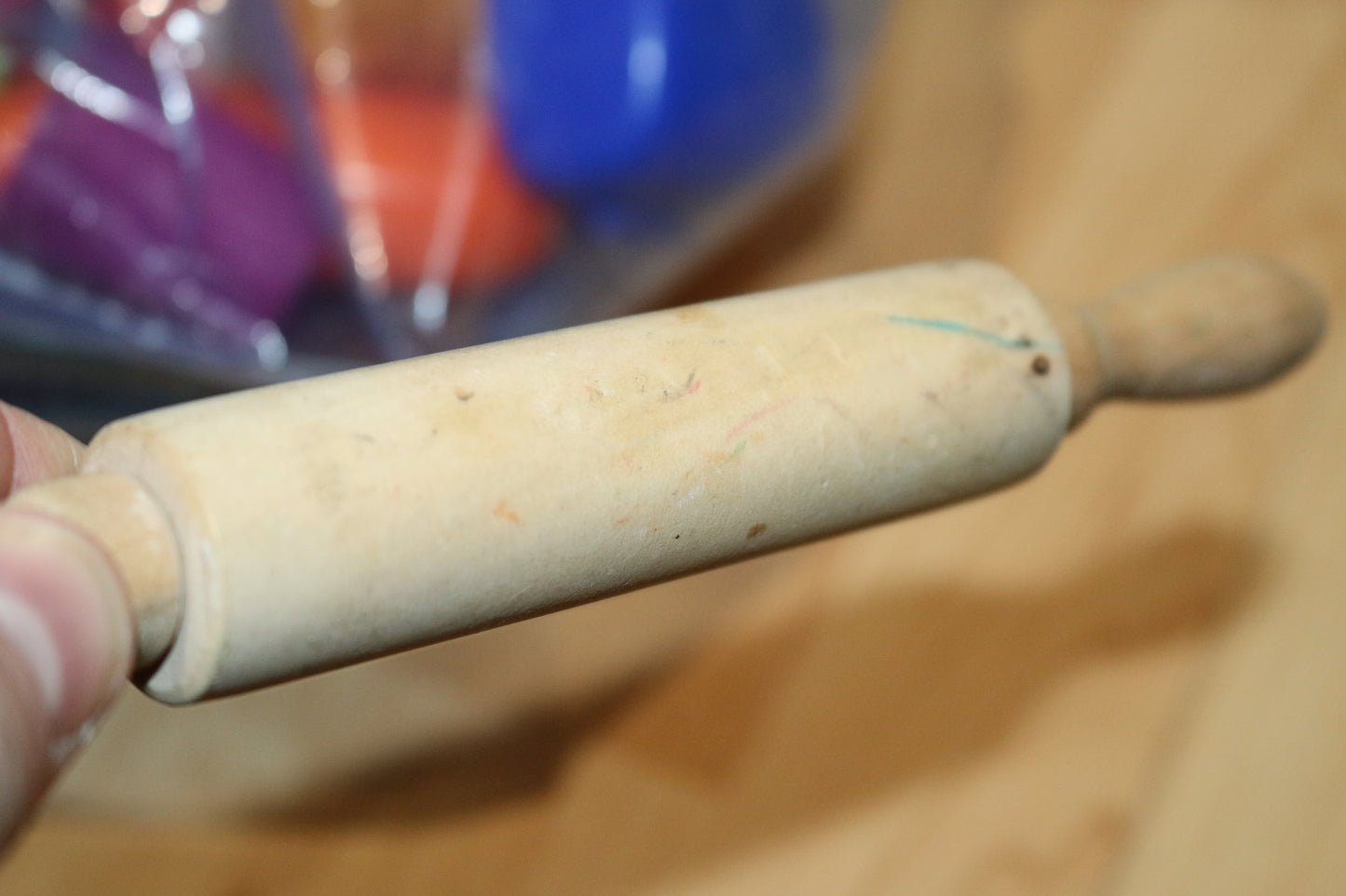 Lot 3 Bread Roller Kids Kitchen Rolling Pin Non Stick Mini wooden Toys Dumpling