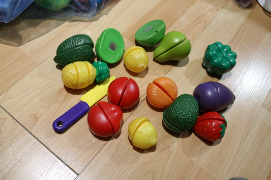 Play Dishes vegetables & Fruits toys kitchen Mixed Lot Played With Condition #2