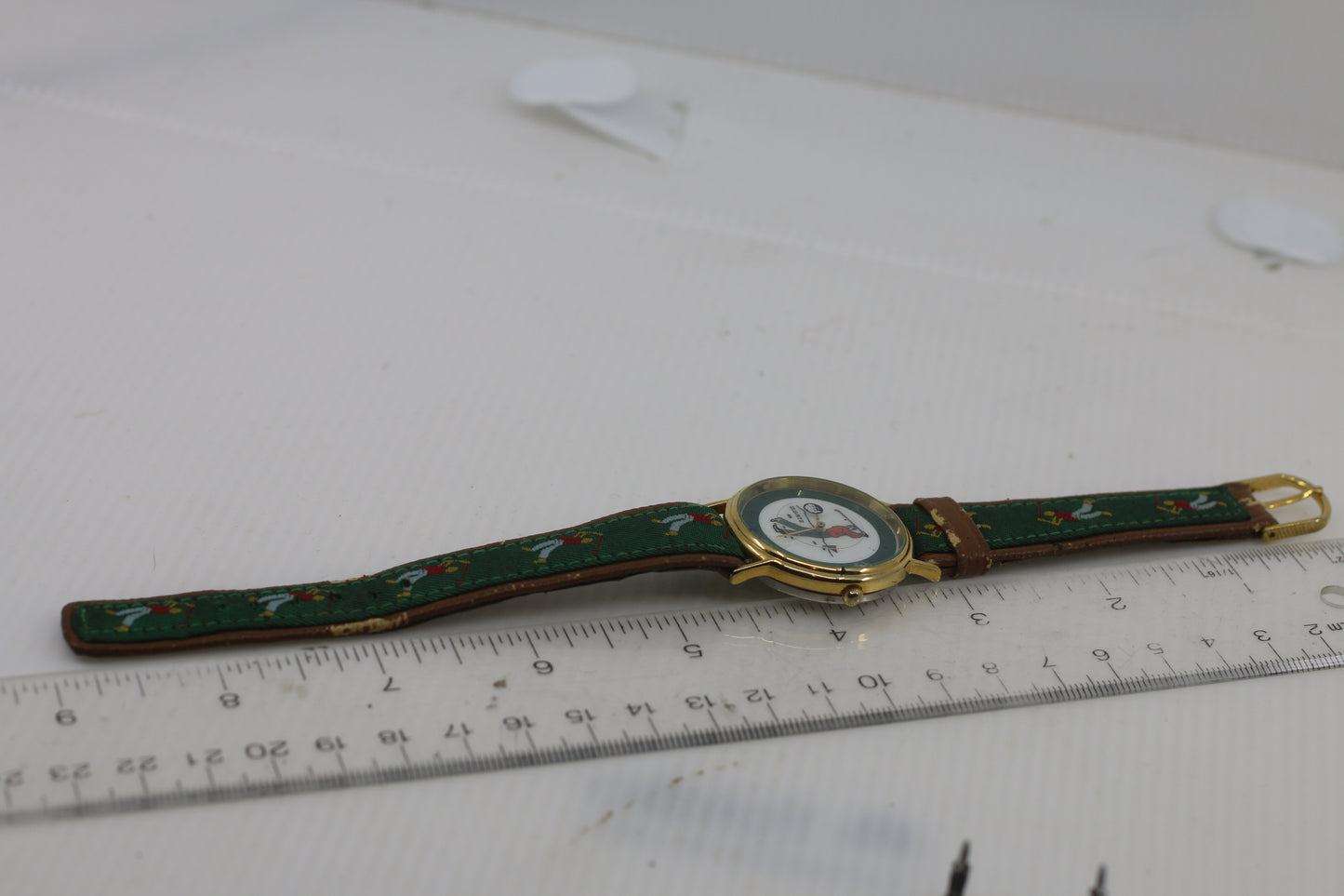 Vintage Majestron Quartz Golf Watch – Golfer Dial – Genuine Leather Strap – Needs Battery