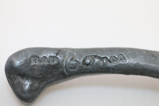 Vintage “Bad Bones” Pewter Bone Keychain Heavy Metal Novelty Charm 80s Collectible