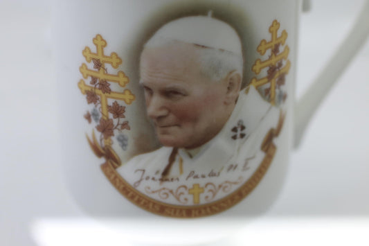 Pope John Paul II 1984 Canada Visit Commemorative Mug Japan Vintage