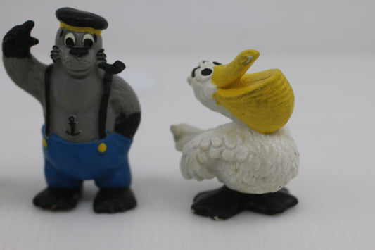 Rare Bully Petzi Figure Set of 5 – Bear, Sea Bear, Pelle & Turtle – Vintage Comic Figures