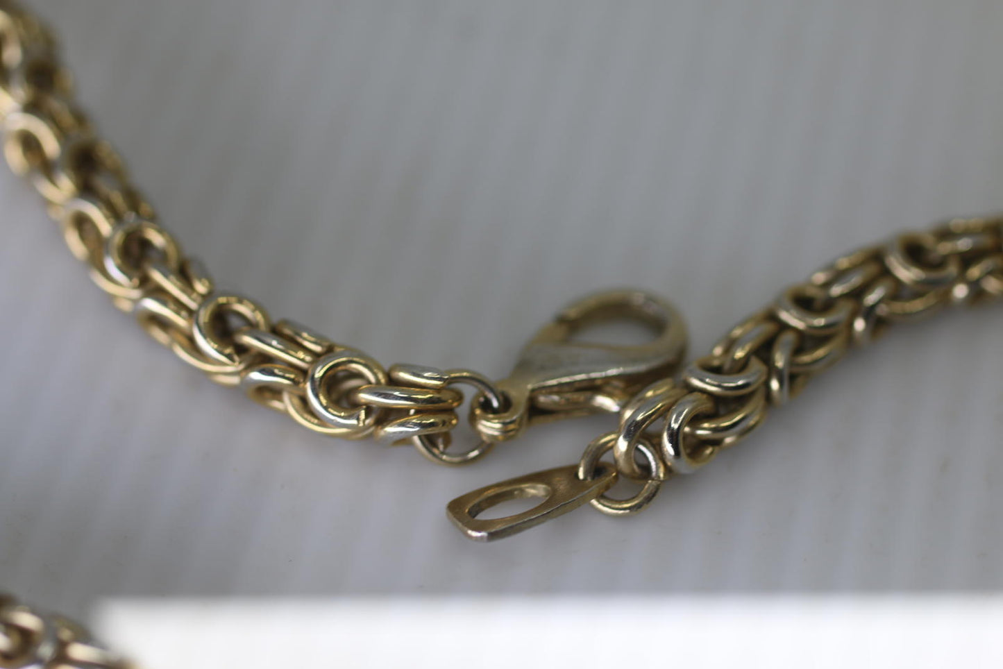 Vintage Gold Tone Byzantine Link Chain Necklace Lobster 12"