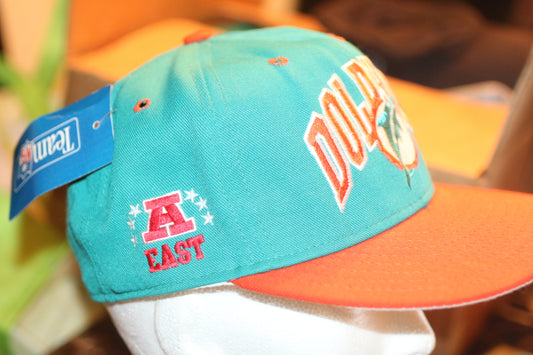 Vintage Miami Dolphins NFL Logo Athletic Double Logo Cap Hat 7 1/2 USA New