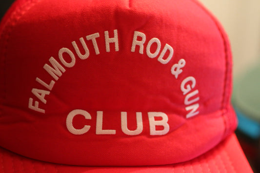 Falmouth Rod & Gun Club Red Trucker Hat Snapback Vintage Shooting Fishing