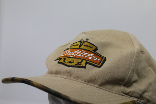 Vintage hunting Outfitters Flyshop Mesh Trucker Hat & Tan not Adjustable