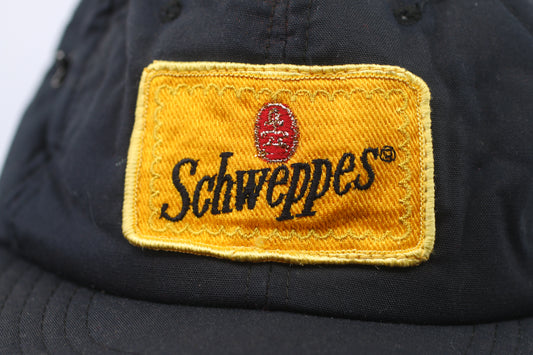 Vintage black Schweppes Adjustable Baseball Cap hat patch