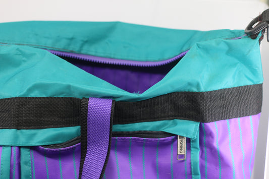 Vintage 90s Purple Green Bag Athletic Sports Gym Dionite model Kano