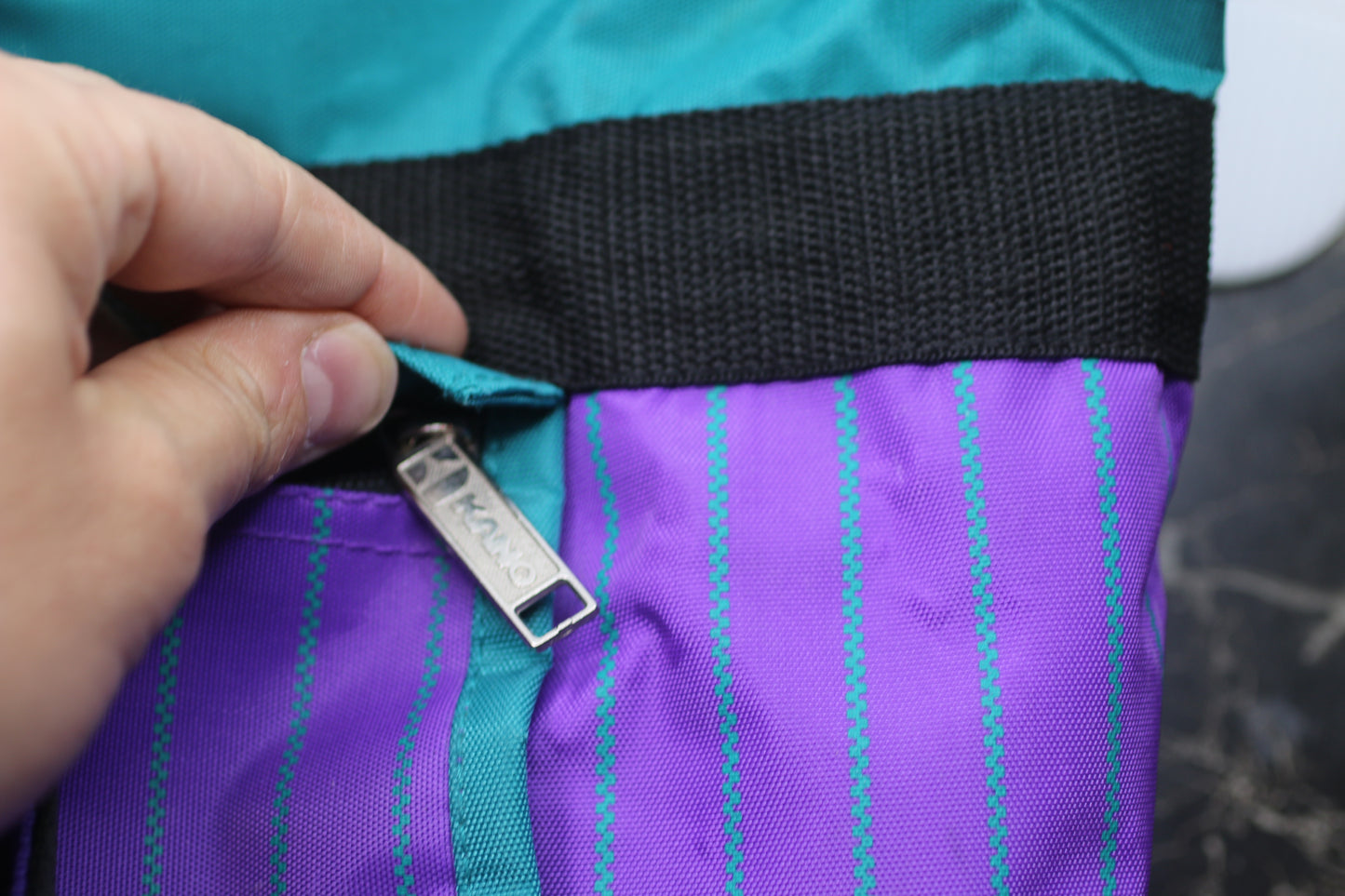 Vintage 90s Purple Green Bag Athletic Sports Gym Dionite model Kano