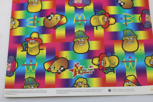 Vintage McDonald’s McNugget Buddies Gift Wrap Paper – 1990s Canada – Rare McD Ephemera