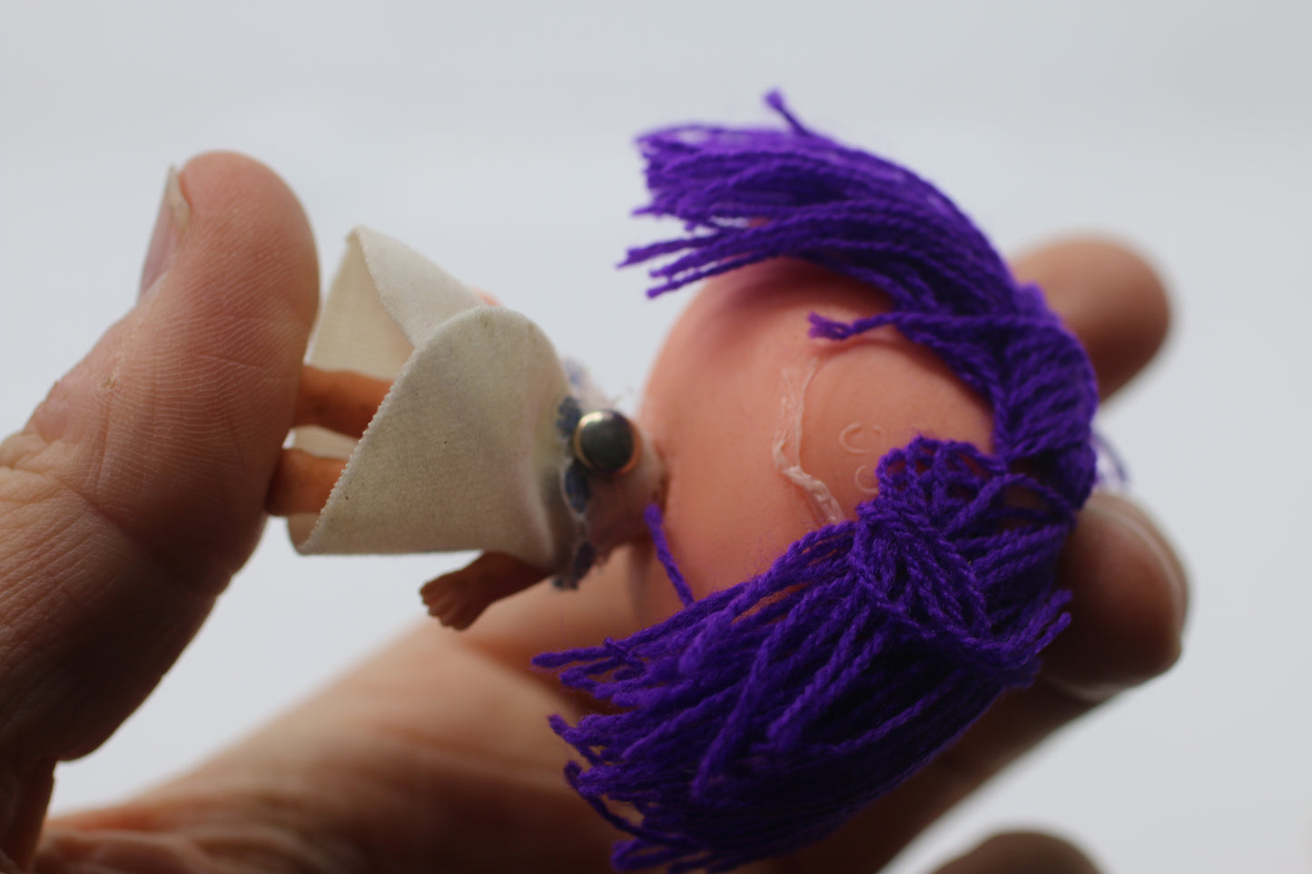 Vintage Doll In Inside easter basket Plastic Bank Carry Case 70s 80s Hong Kong