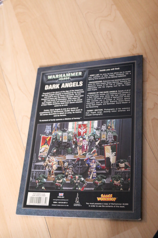 Warhammer 40K Dark Angels Codex Book 40,000 40000 Angel Code Edition