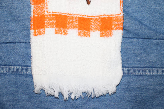 Vintage Hanging Kitchen Towel w/ Cord – Orange Citrus Pattern – Retro Farmhouse