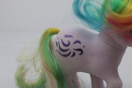 My Little Pony Vintage Rainbow Unicorn Windy #3 glittery symbols G1