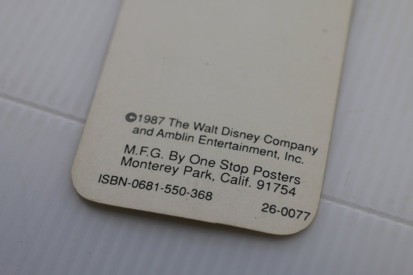 Vintage 1987 Roger Rabbit Bookmark – Disney / Amblin – One Stop Posters #3