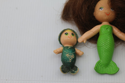 Vintage Kenner Sea Wees Shelly & Baby Sprite 1979 Mermaid doll rare