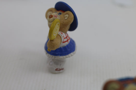 1986 Furskins Young Girl W Lollipop Bear Plastic Figurine Collectable OAA Inc.