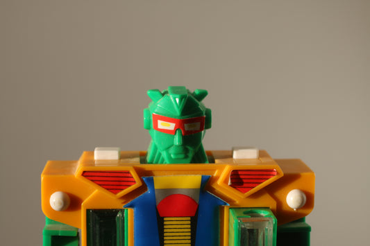 Vintage Transforming Robot '80s Pencil Case Yellow Made in Taiwan