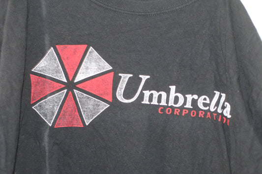 Resident Evil Umbrella Corporation T-Shirt Black Logo Biohazard Size M