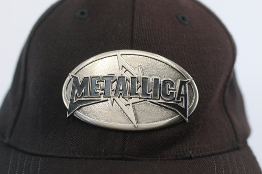 Metallica Official Bio-Domes Fitted Cap w/ Metal Logo Badge Black Hat