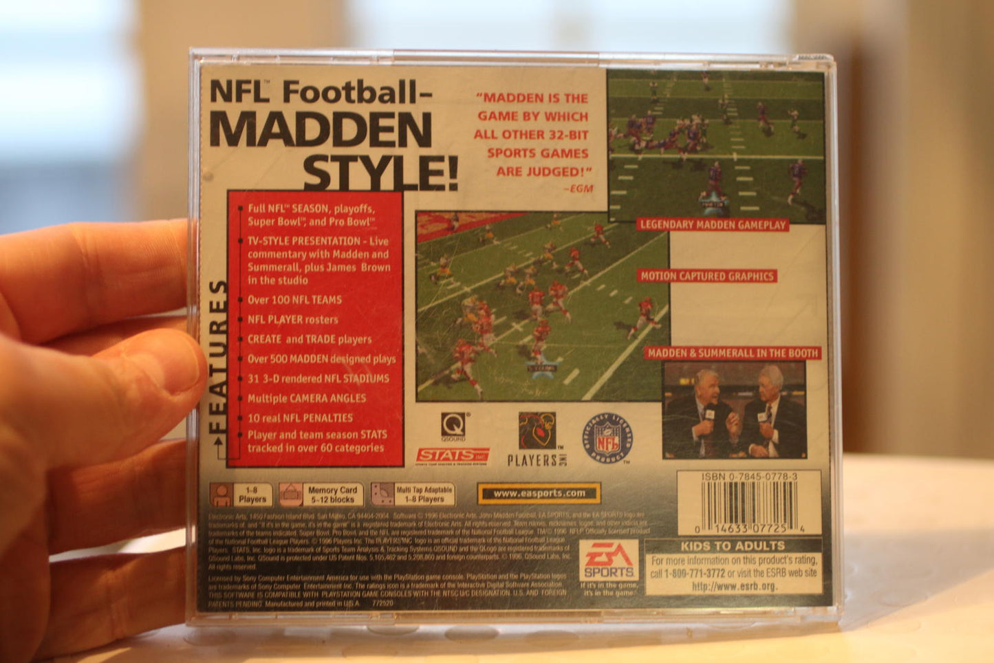 Madden NFL 97 PlayStation Jewel case only no disc video Game