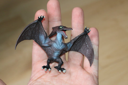 Chap Mei Htf Mini Pterodactyl Dinosaur Collectible Toy Figure Brown Blue
