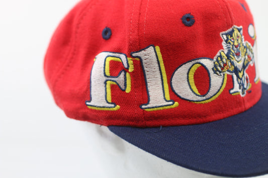 Vintage 90s Logo 7 Florida Panthers NHL Snapback Hat – Red Hockey Cap