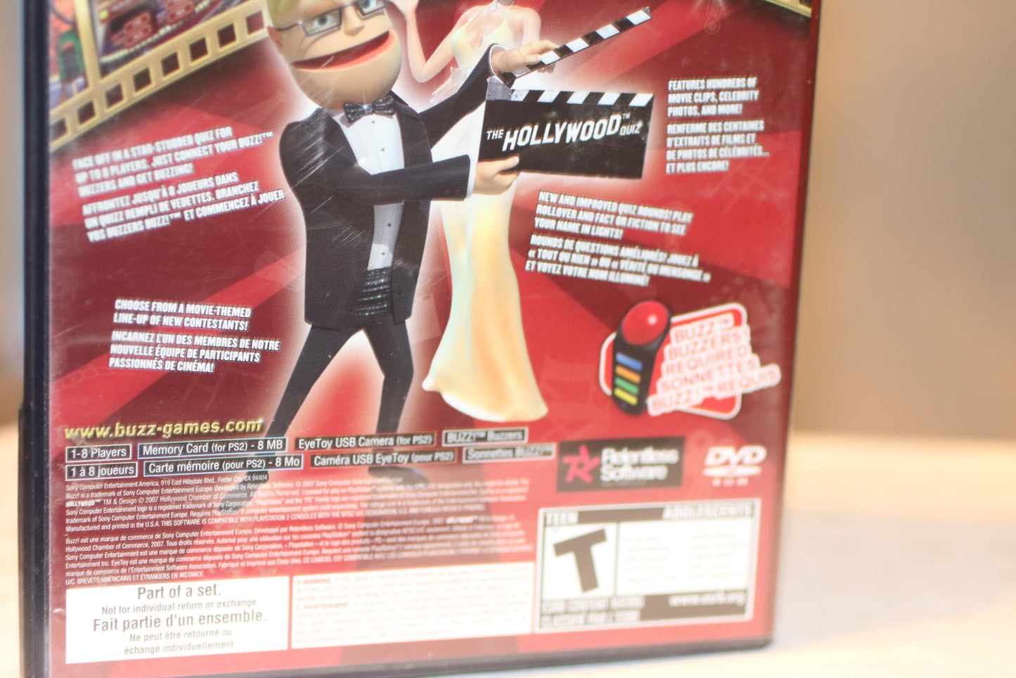 Buzz! The Hollywood Quiz PlayStation 2 VIDEO Game NO CONTROLLER